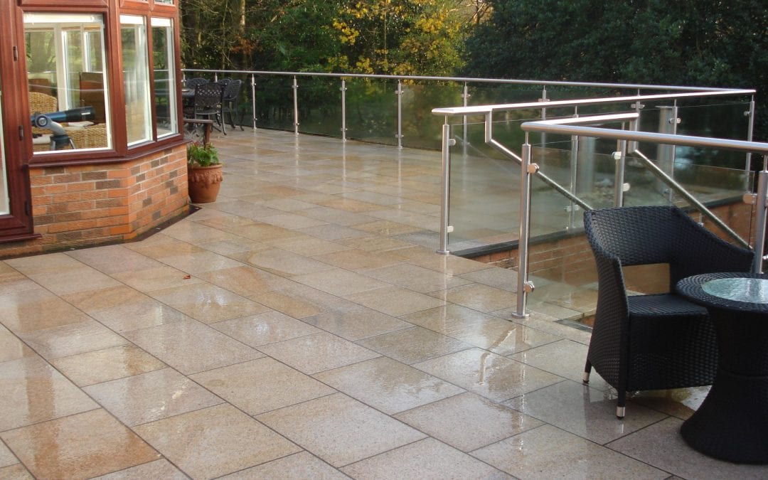 Contemporary Granite Balcony with Stainless steel glass balustrade.