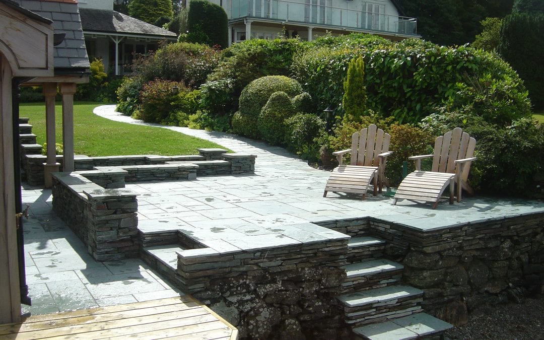 Slate Paving & Walling – Private Boathouse, Bowness, Cumbria